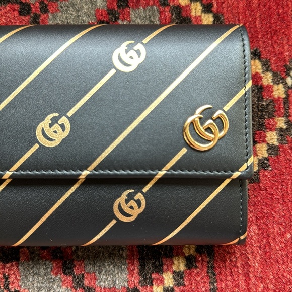 ⚡️ BRAND NEW ⚡️ CONTINENTAL MONOGRAM WALLET ⚡️ GUCCI ⚡️ AUTHENTICATED ⚡️ BLACK - Picture 4 of 8